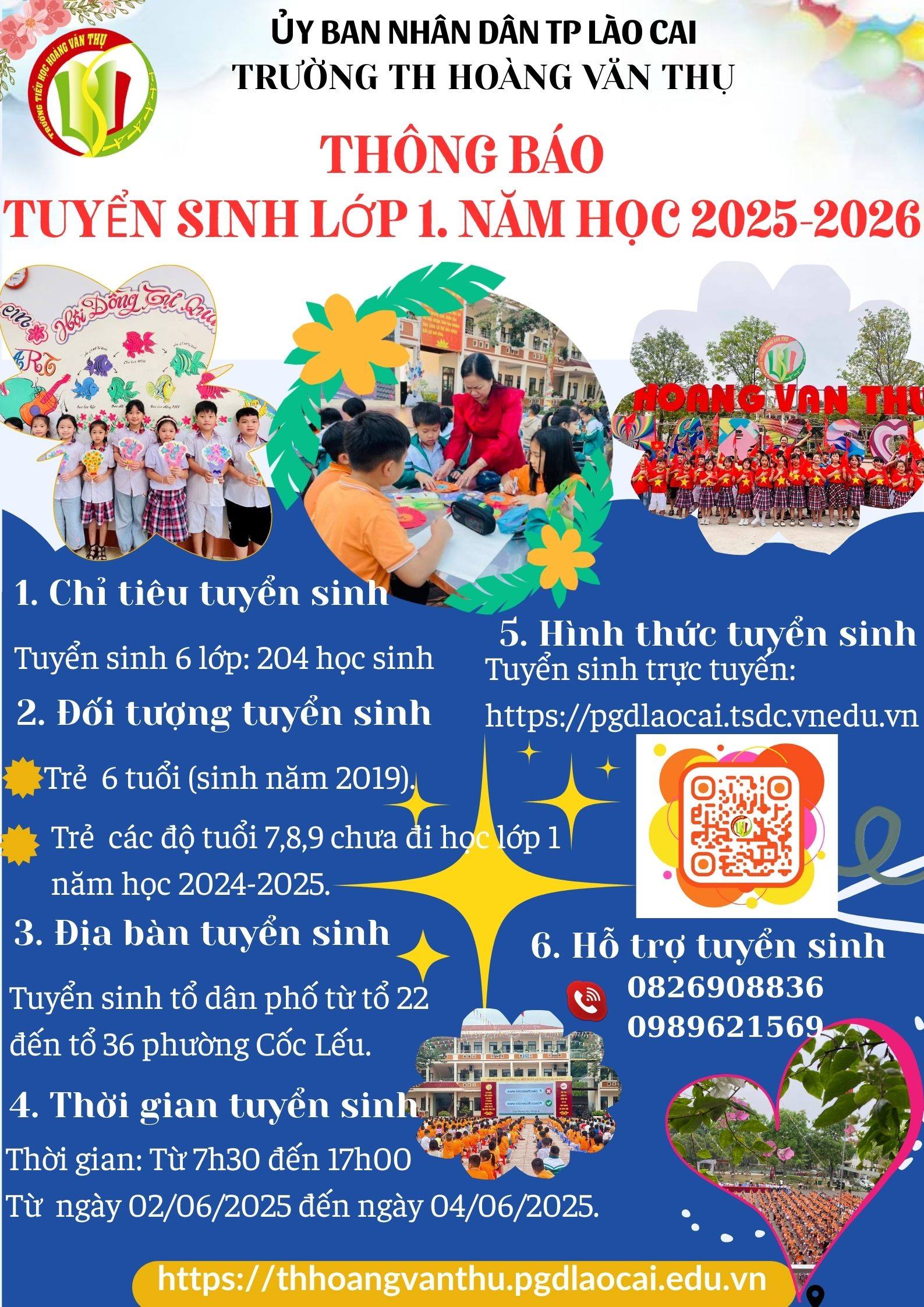 THÔNG BÁO TUYỂN SINH LỚP 1. NĂM HỌC 2025-2026