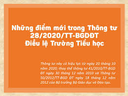 Thông tư 28/2020/TT-BGDĐT