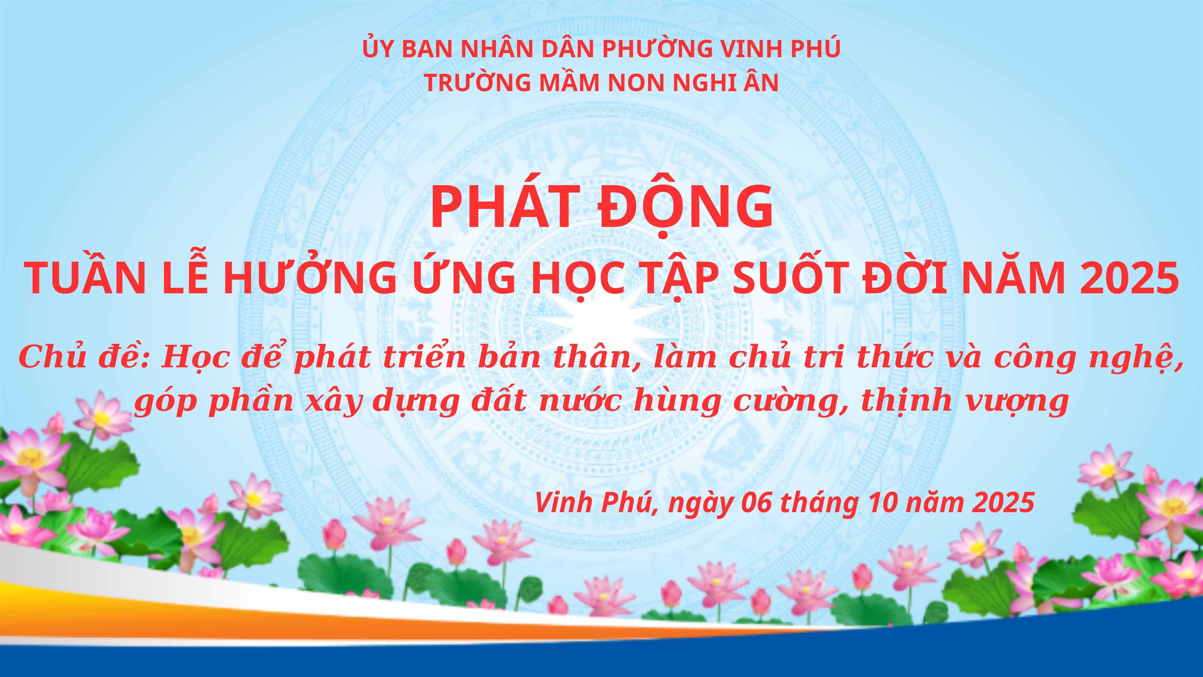 PHÁT ĐỘNG TUẦN LỄ HỌC TẬP SUỐT ĐỜI