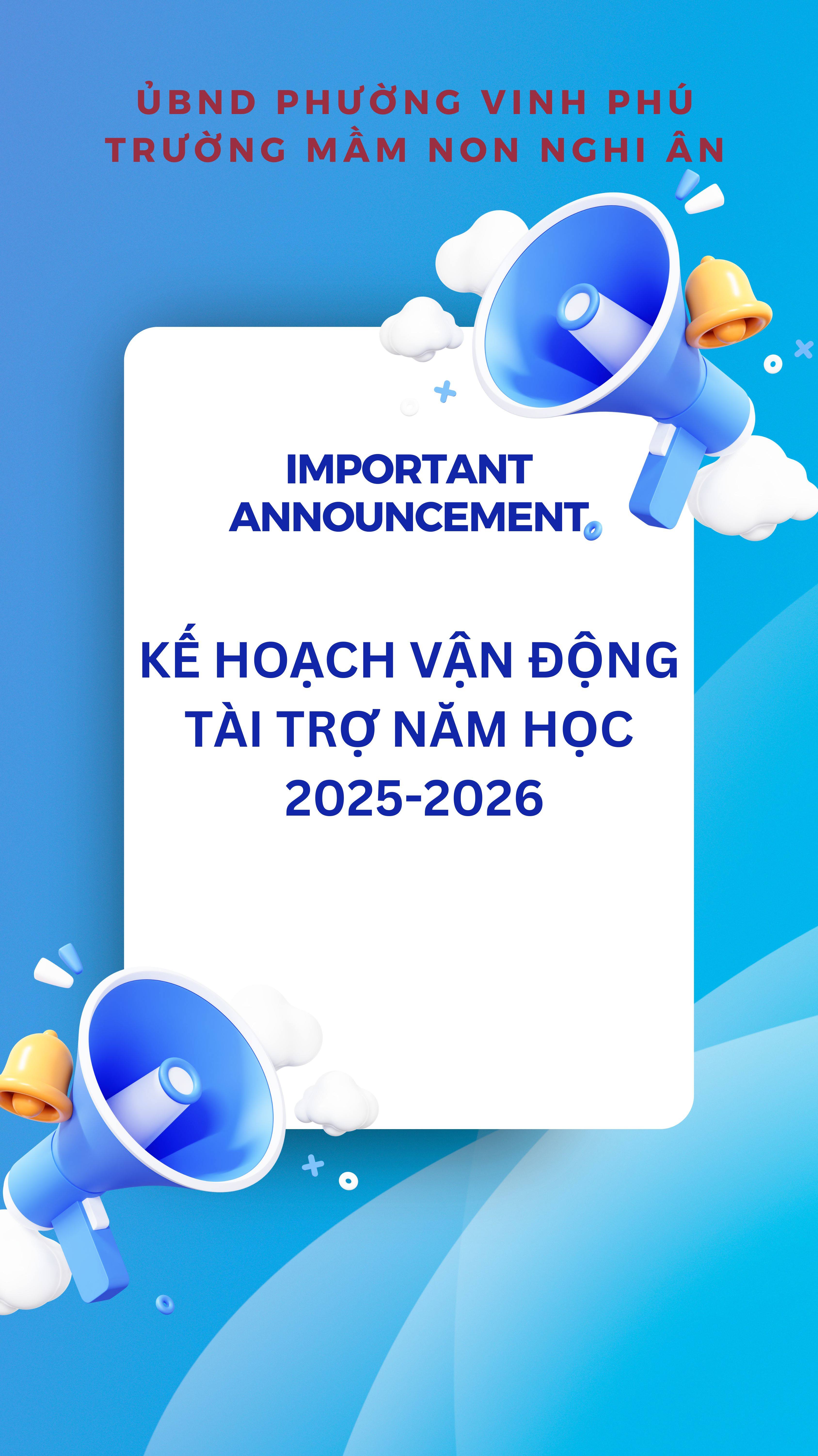 KẾ HOẠCH VẬN ĐỘNG TÀI TRỢ NĂM HỌC 2025-2026