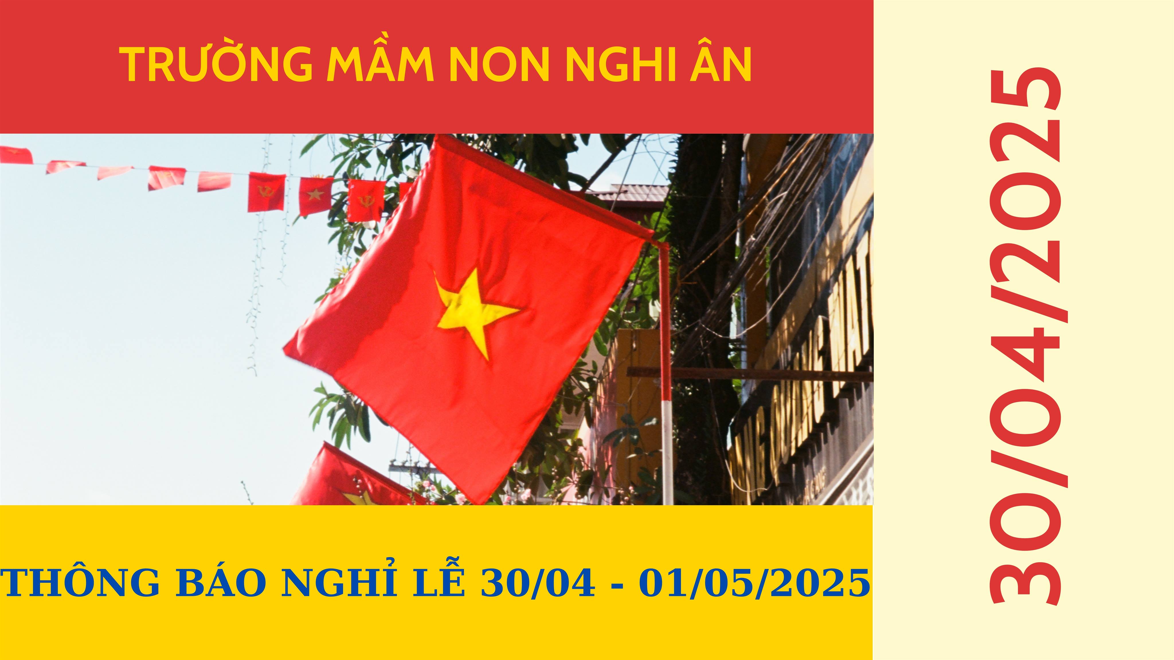 Thông báo lịch nghỉ lễ 30/4-01/5/2025